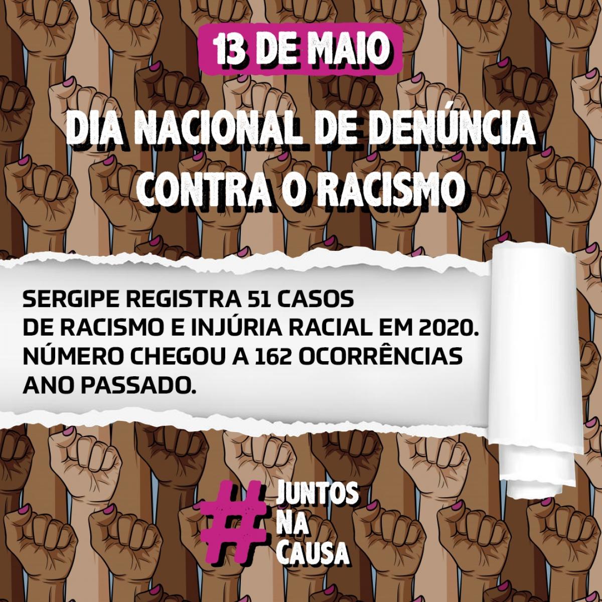 Sergipe registra 51 casos de racismo e injúria racial em quatro meses