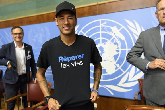 Neymar é anunciado na ONU, em Genebra, como embaixador da Boa Vontade