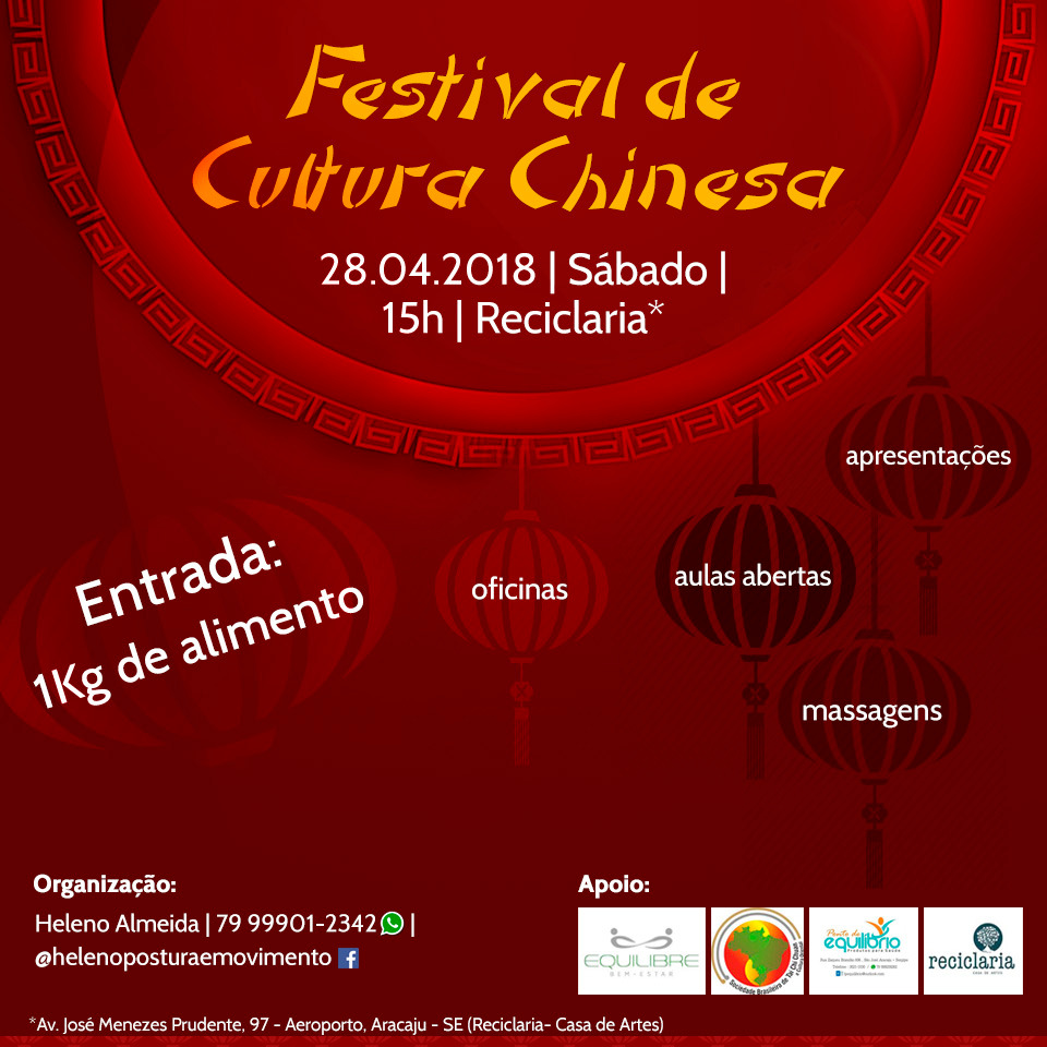 Festival de Cultura Chinesa acontece em Aracaju 