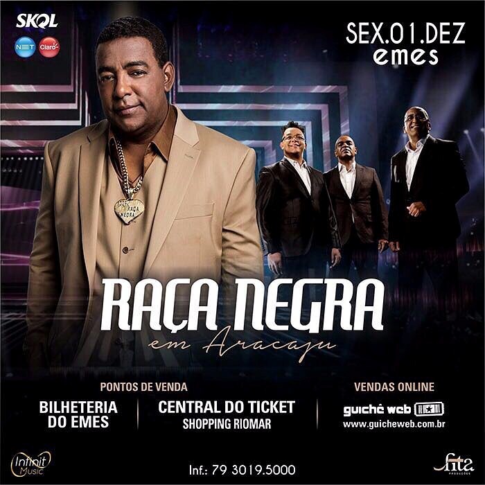 Show do Raça Negra acontecerá no Espaço Emes em Aracaju (SE)