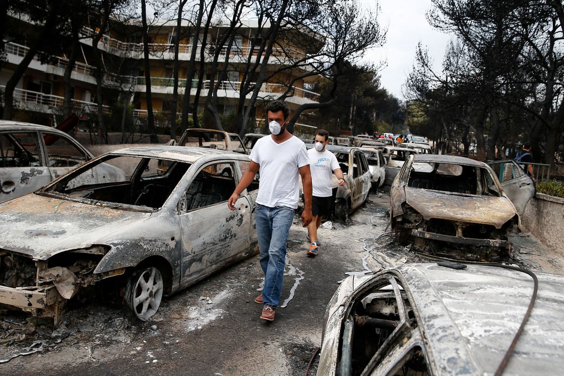 Sobe para 88 o número de mortos por incêndios na Grécia 