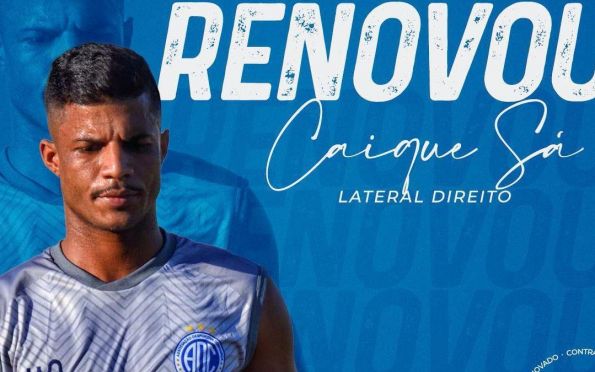 Confiança anuncia renovação de contrato com o lateral Caíque Sá