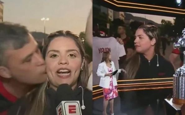 Vídeo. Repórter da ESPN é assediada ao vivo por torcedor do Flamengo