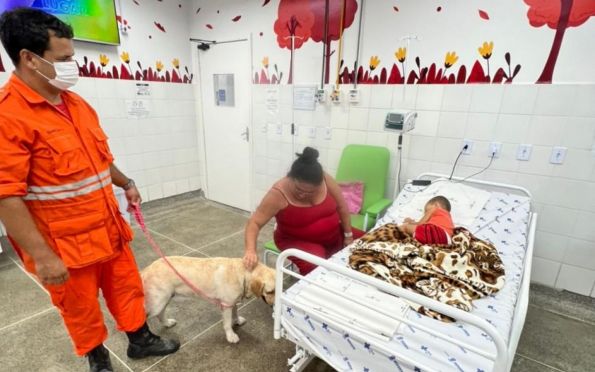 Terapia com cães leva afeto e estímulo aos pacientes do Hospital da Criança