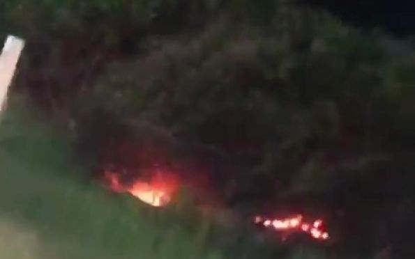 Fogo atinge vegetação da Orla de Atalaia, em Aracaju