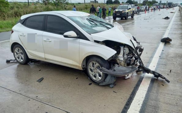 Colisão entre carro e moto deixa dois mortos na BR-101, em Aquidabã (SE)