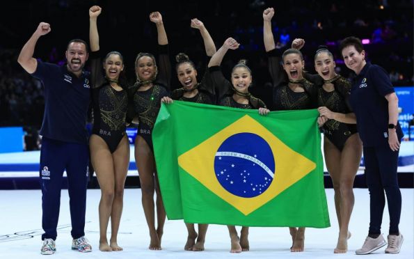 Ginastas do Brasil conquistam prata inédita no Mundial da Bélgica