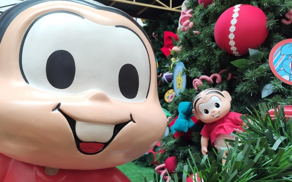 Shopping Jardins ganha decoração temática da Turma da Mônica para o Natal