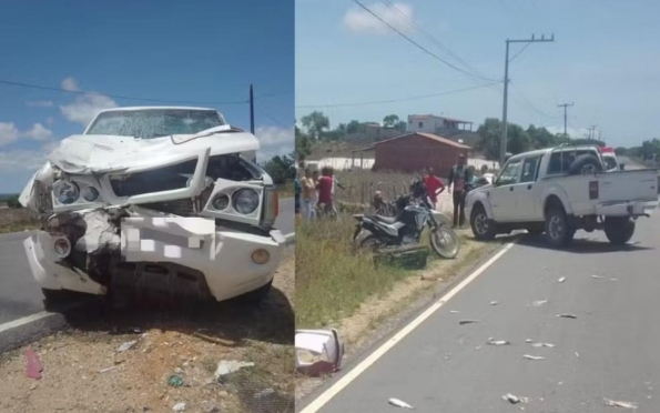 Homem morre durante colisão entre moto e caminhonete em Pacatuba