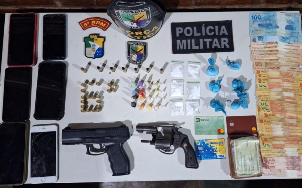 PM prende três suspeitos e apreende drogas e arma de fogo em Estância