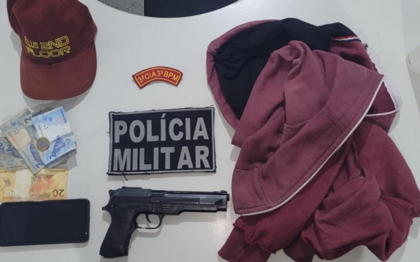 Suspeitos de roubo são presos com simulacro de arma de fogo em Moita Bonita