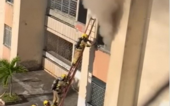 Incêndio é contido pelo Corpo de Bombeiros em apartamento no Grageru