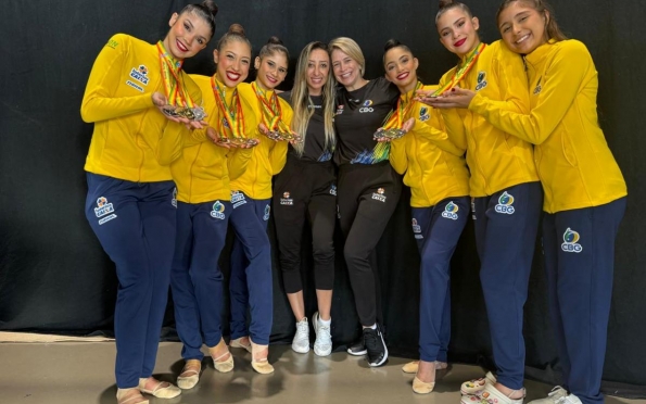 Ginástica Rítmica fatura 1º ouro de 2024 em etapa da Copa do Mundo