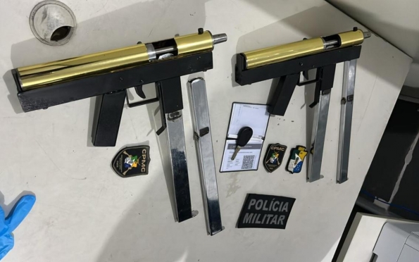 Polícia apreende submetralhadoras de fabricação caseira e carregadores