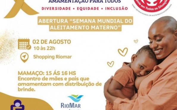 Shopping Riomar sedia Semana Mundial da Amamentação no dia 2 de agosto