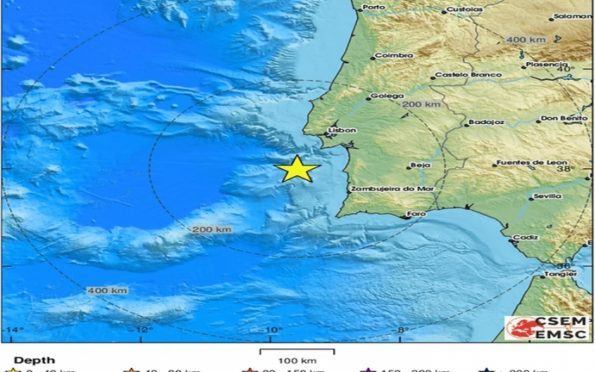 Terremoto atinge área costeira de Portugal e assusta a população