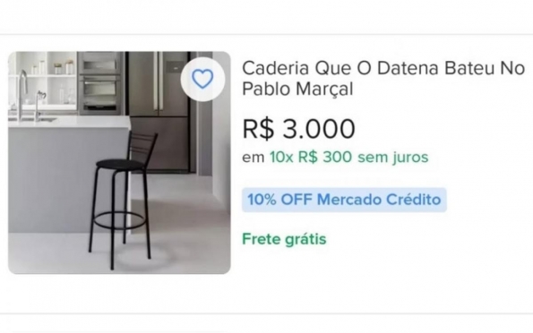 “Cadeira” que Datena atirou em Marçal ganha anúncios em sites de venda