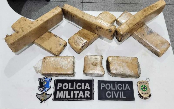 Homem é preso transportando cerca de 10kg de maconha em veículo