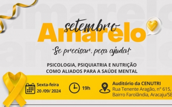 ‘Psicologia, Psiquiatria e Nutrição como aliados da saúde mental’ é tema de palestra em Aracaju