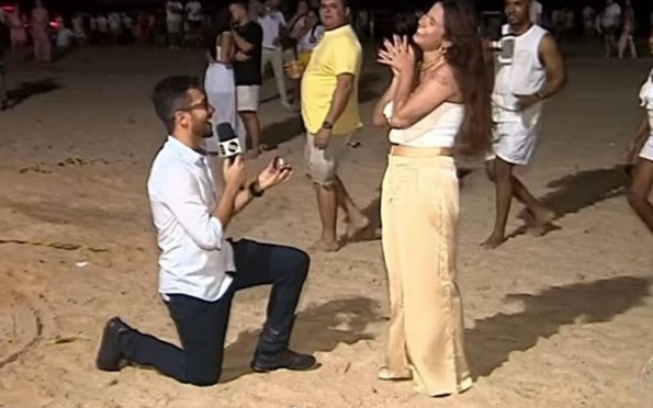 Vídeo: repórter sergipano pede namorada em casamento ao vivo