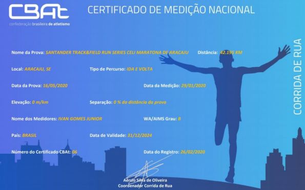  Maratona de Aracaju recebe certificado de medição oficial 